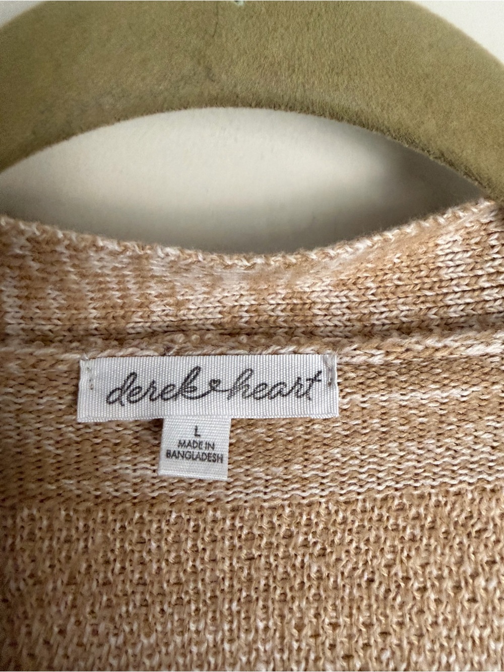Derek Heart Aztec southwestern print cardigan L neutral crop poly office casual - Picture 5 of 7